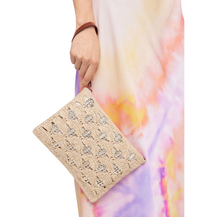 Raffia Disc Zipper Pouch image number null