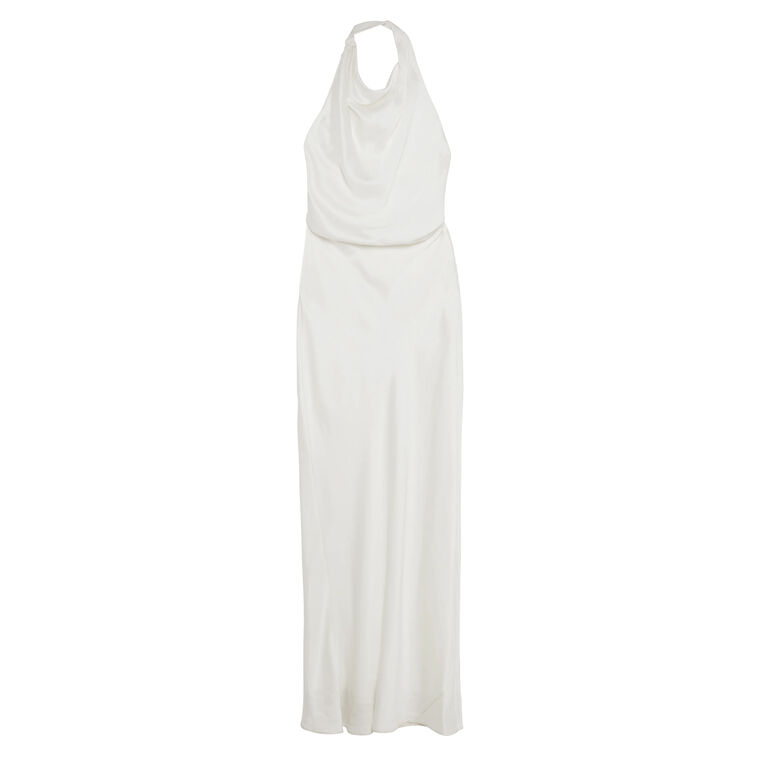 Reannon Sleeveless Draped Satin Gown image number null