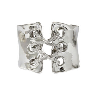 Solanales Crystal Lace Up Cuff Bracelet