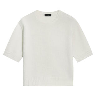 Short Sleeve Cropped Crewneck Cashmere Tee