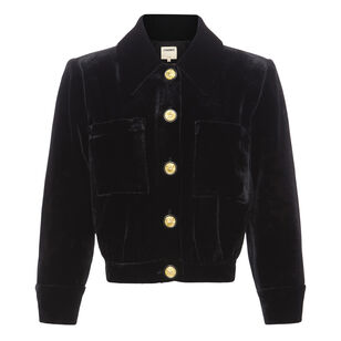 Jia Cropped Velvet Jacket