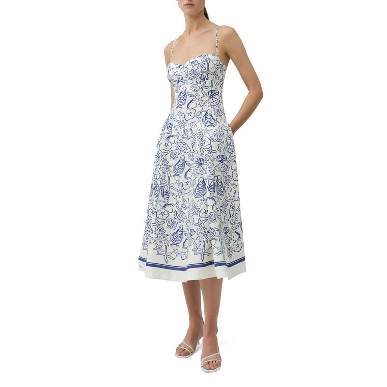 Analise Linen Bustier Midi Dress image number null