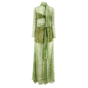 Lexia Scarf Tie Sheer Maxi Dress
