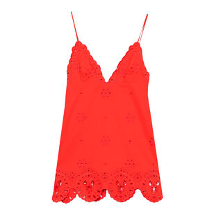 Nebullah Sleeveless Embroidered Poplin Mini Dress