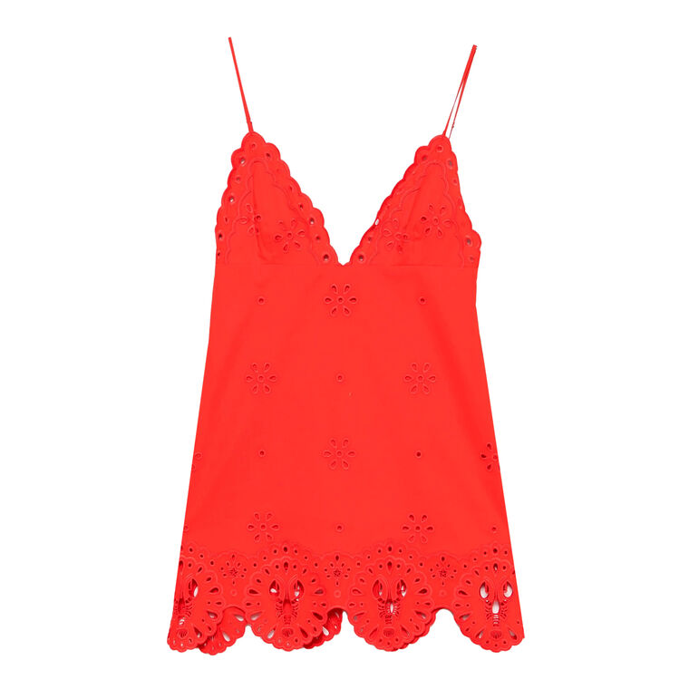 Nebullah Sleeveless Embroidered Poplin Mini Dress image number null
