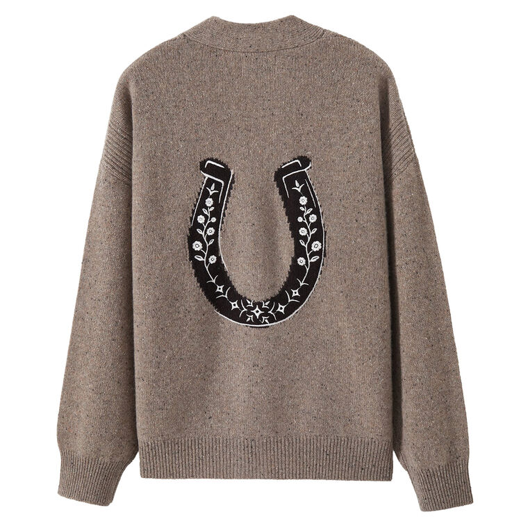 Noriko Cashmere Cardigan With Horse Shoe Graphic image number null