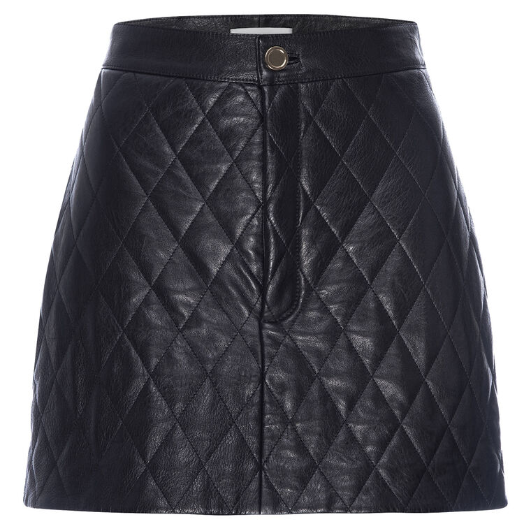 Quilted Leather Mini Skirt image number null