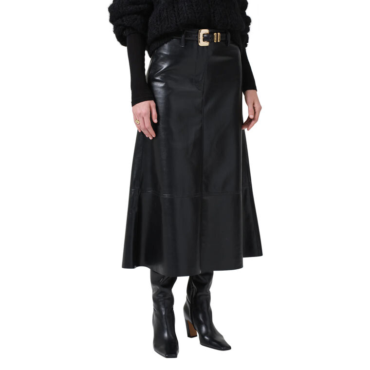 Cassia Leather Midi Skirt image number null