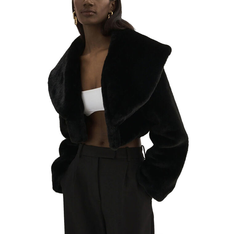 Danika Faux Fur Crop Jacket image number null