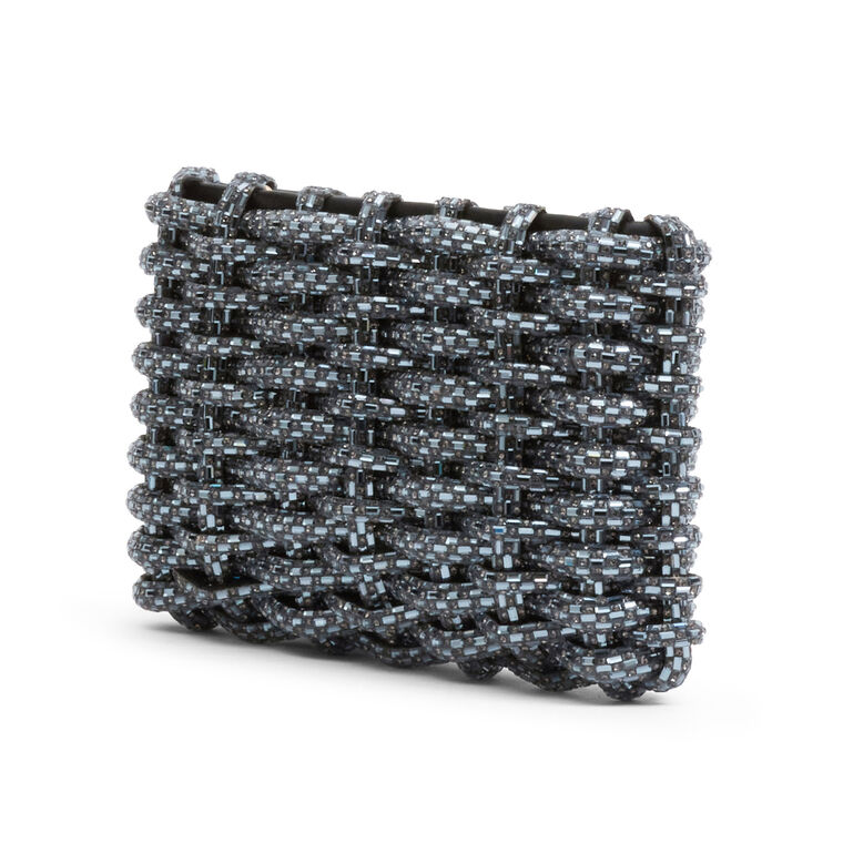 Morgan Woven Rhinestone Clutch image number null