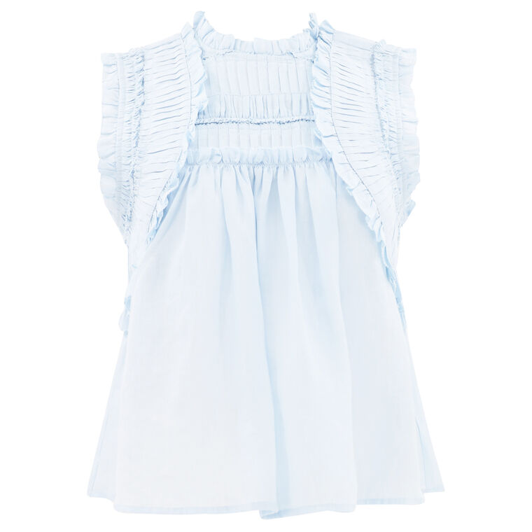 Cole Ramie Smocked Sleeveless Blouse image number null