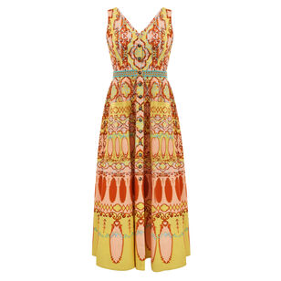 Zoey Cutout Sleeveless Button Front Midi Dress