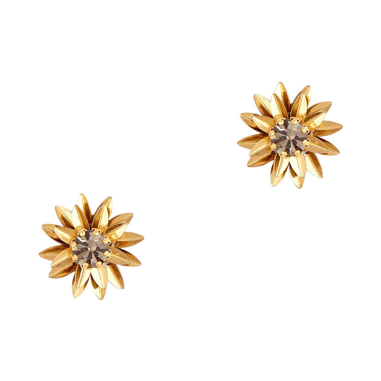 Aretha Crystal Flower Stud Earrings image number null