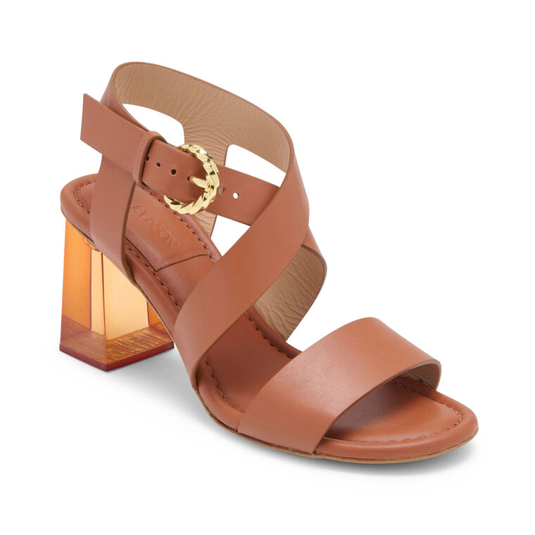 Elora Clear Lucite Heel Sandal image number null