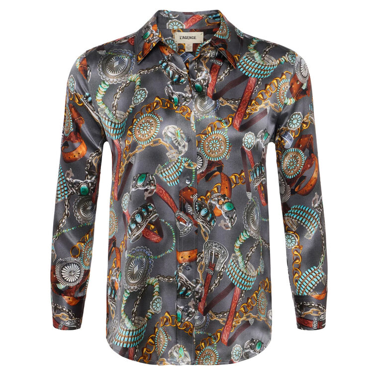 Dani 3/4 Sleeve Silk Blouse image number null