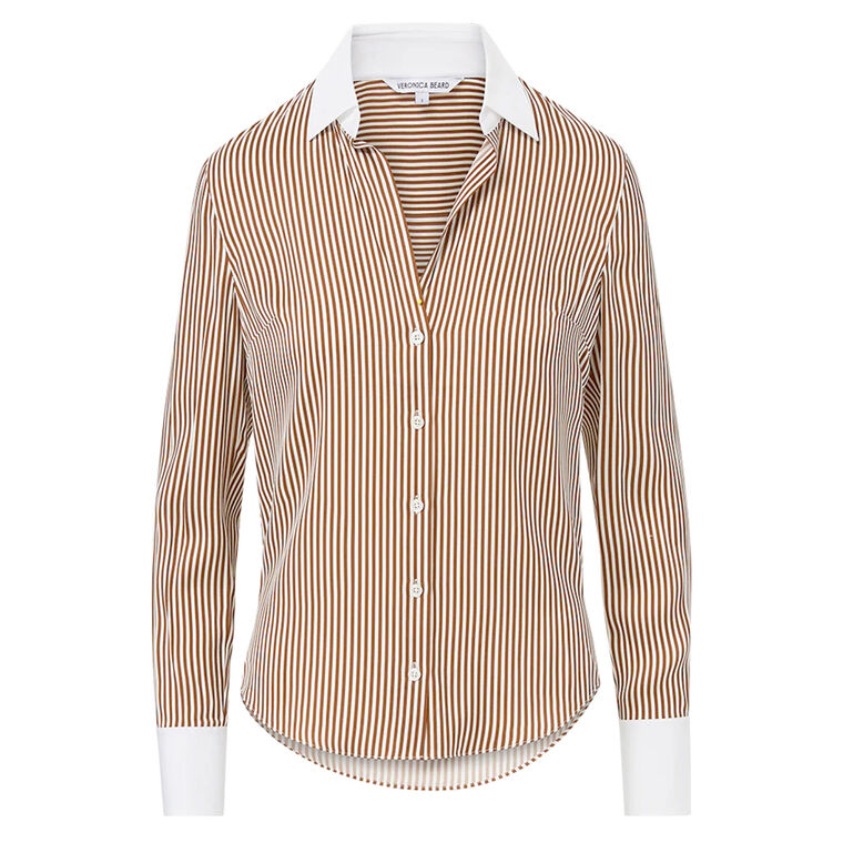 Amelia Striped Silk Shirt image number null