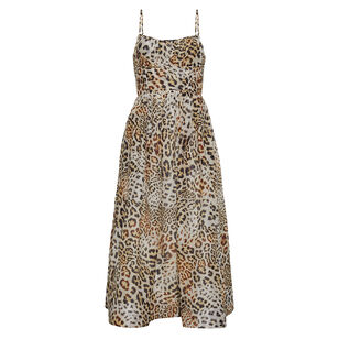 Alba Sleeveless Silk Linen Midi Dress
