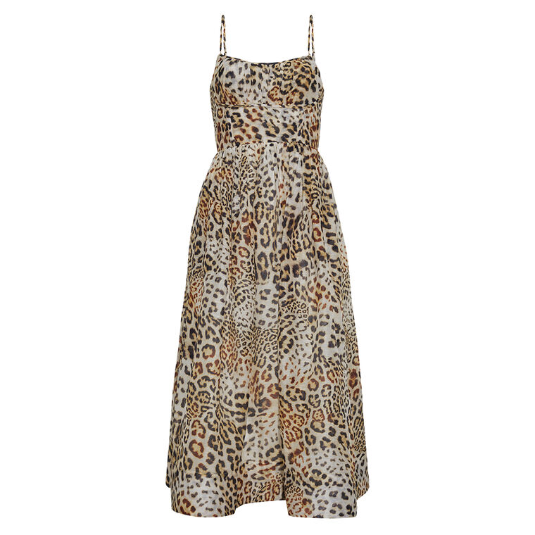 Alba Sleeveless Silk Linen Midi Dress image number null