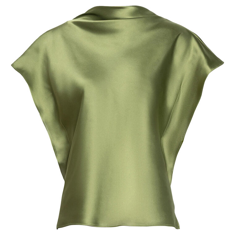Adrien Short Sleeve Satin Top image number null