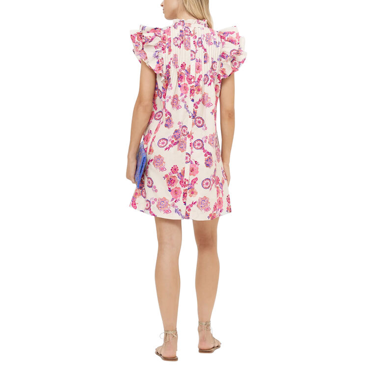 Ruffle Sleeve Pintuck Mini Dress image number null