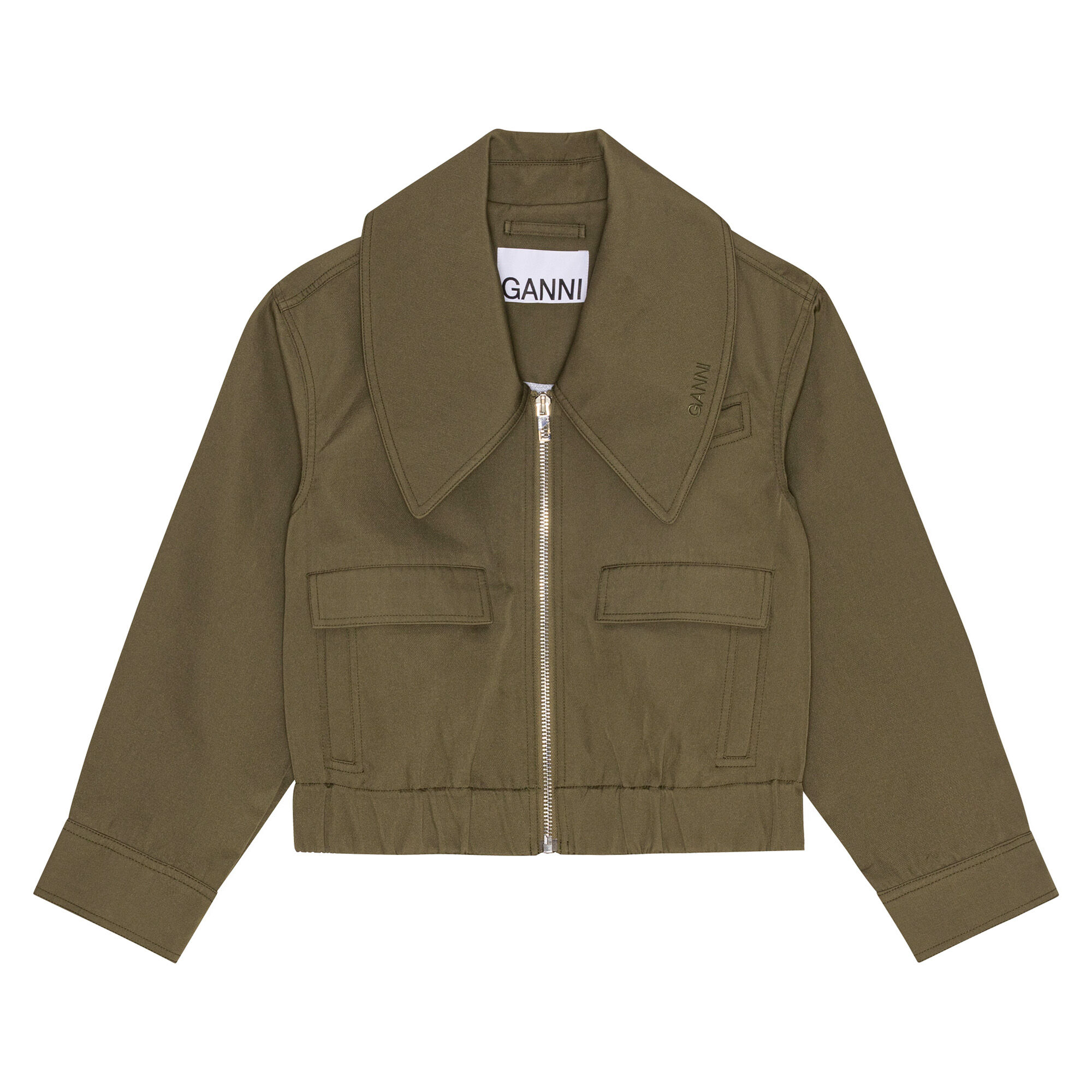 Heavy Twill Wide Collar Short Jacket
