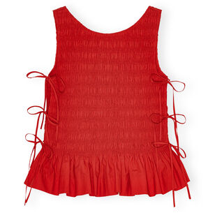 Cotton Poplin Smock Tie String Tank Top