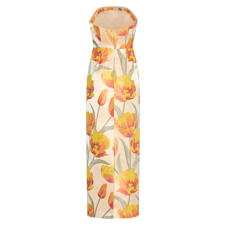 Orion Tulip Jacquard Strapless Maxi Dress image number null