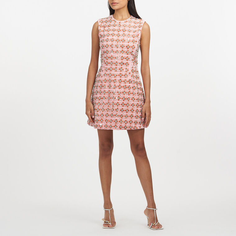 Abigail Flower Sequin Mini Dress image number null