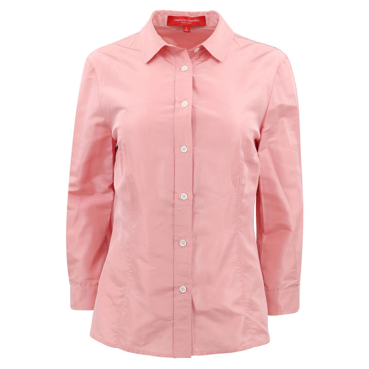 Silk Taffeta Collared Shirt image number null