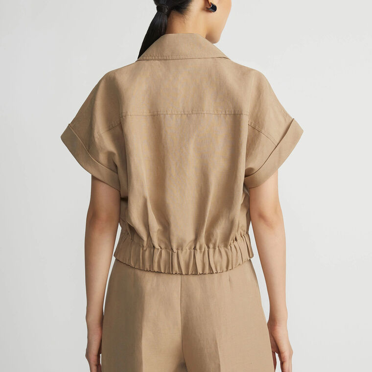Double Breasted Cropped Shirt Jacket image number null