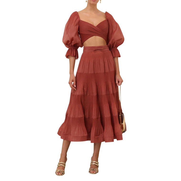 Pleated Midi Skirt image number null