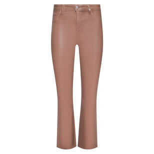 Kendra Coated High Rise Crop Flare Jean
