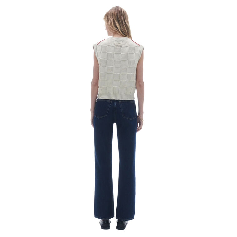 Checker Knit V-Neck Vest image number null