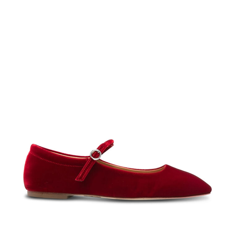 Uma Velvet Mary Jane Flats image number null