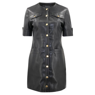 Gale Faux Leather Mini Dress