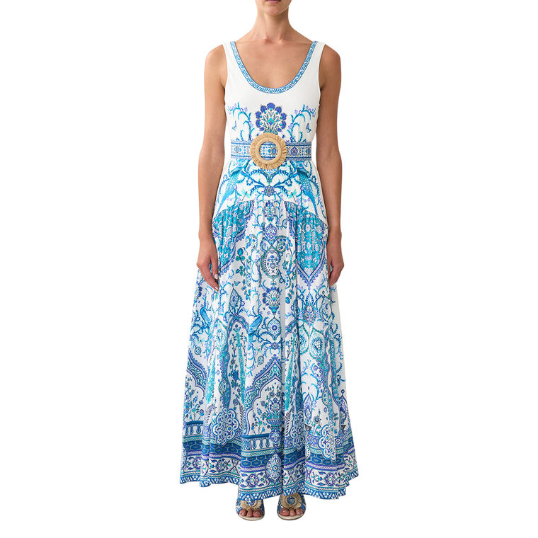 Jersey Tank Maxi Dress With Contrast Skirt image number null