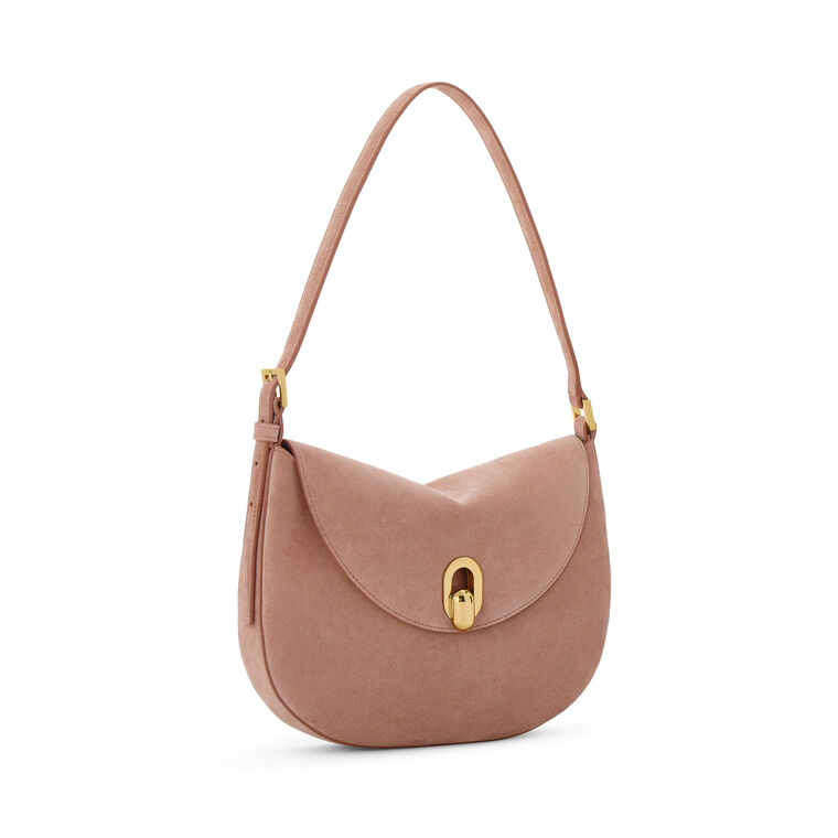 Suede Small Tondo Hobo Bag image number null