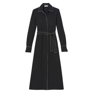 Responsible Finesse Crepe Piped Belted Shirtdress