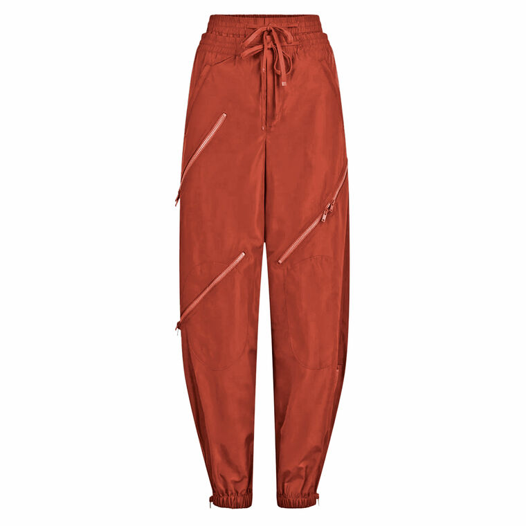 High-Rise Double Waistband Zipper Pants image number null