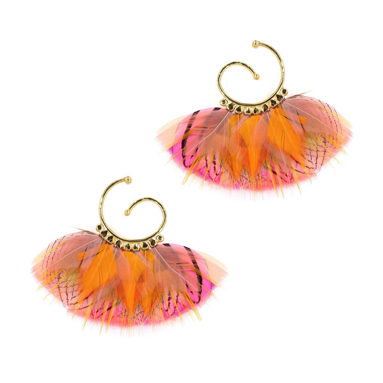 Buzios Mini Feather Detail Earrings image number null