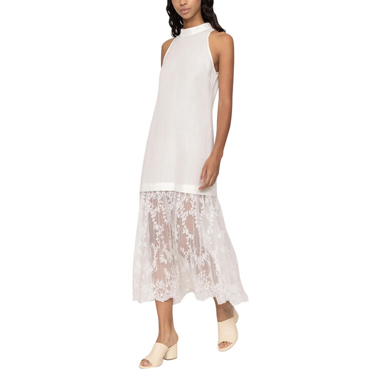 Marja Embroidery Mesh Combo Tank Midi Dress image number null