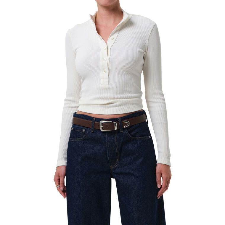 Sheena Long Sleeve Ribbed Henley image number null