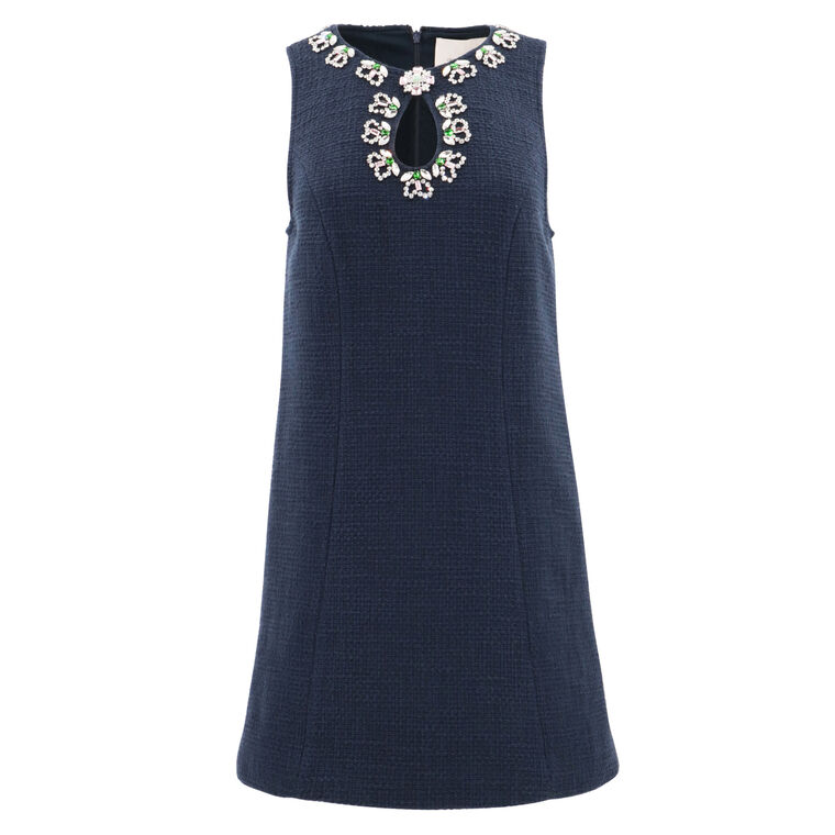 Franchelle Crystal Embellished Tweed Mini Dress image number null