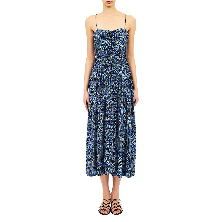 Arda Sleeveless Ruched Jersey Midi Dress image number null