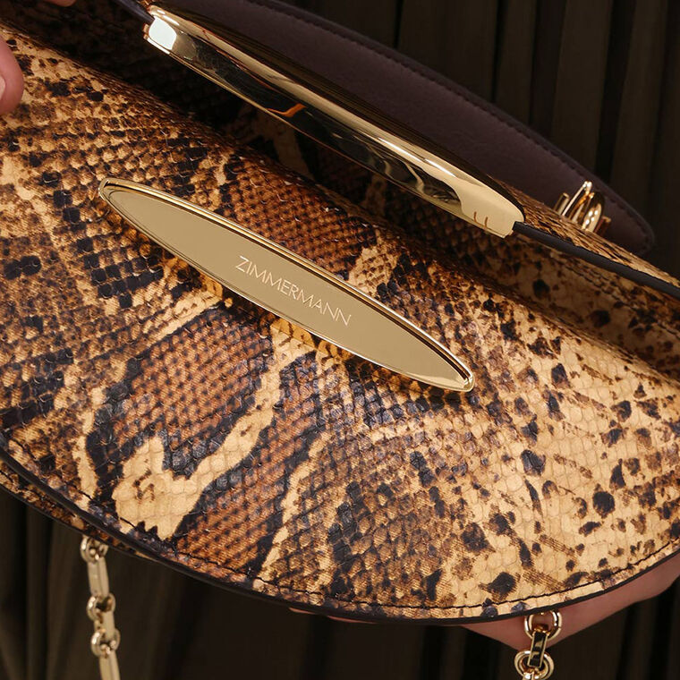 Wavelength Snake Print Top Handle Bag image number null