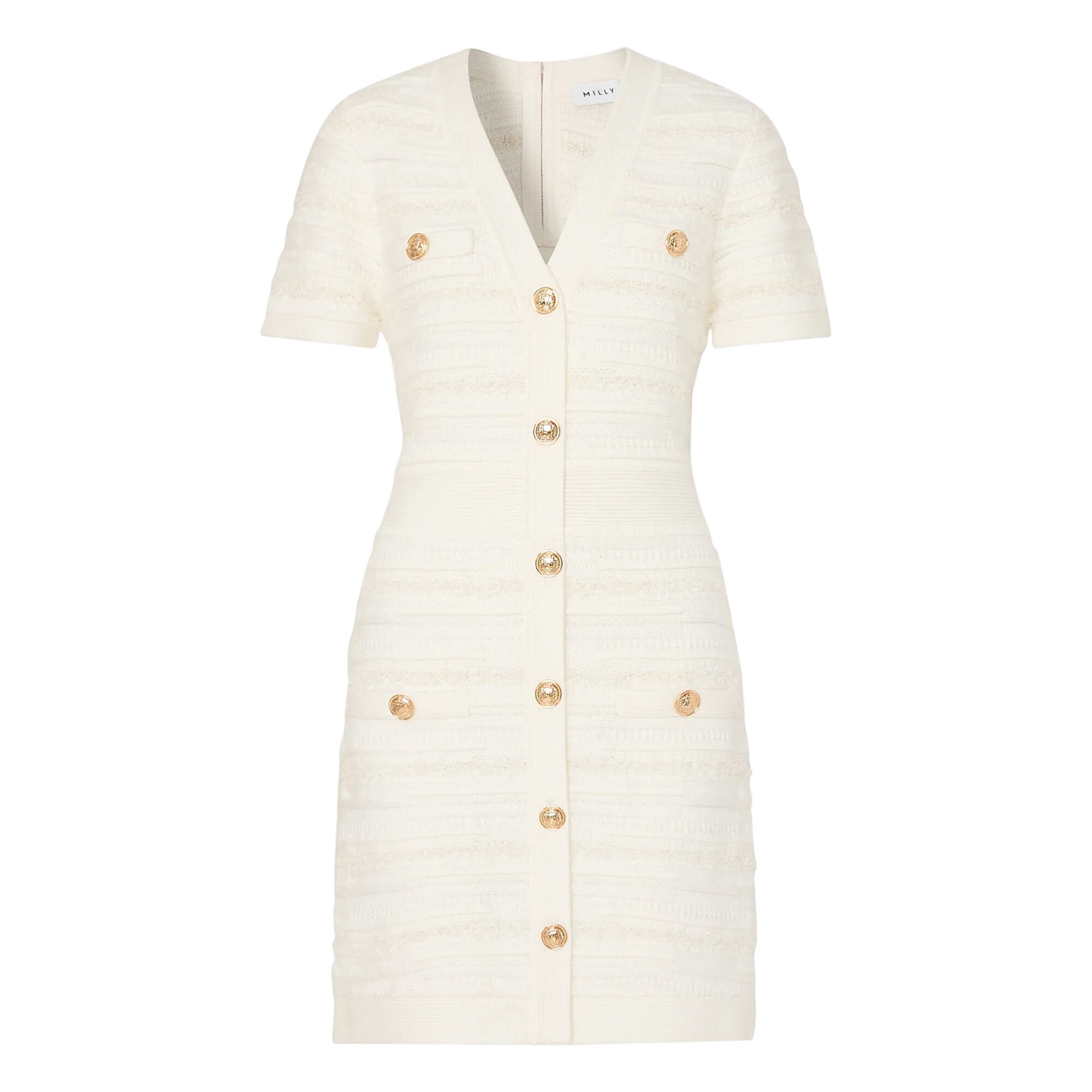 Milly Kennedy Textured V-Neck Knit Mini Dress | Tootsies