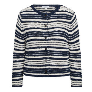 Textured Stripe Italian Cotton Cardigan