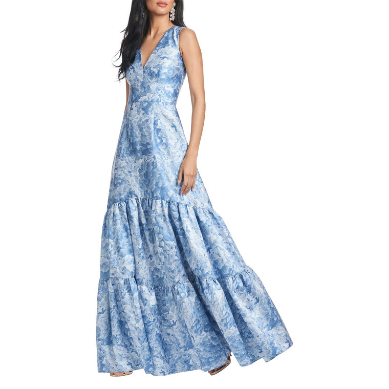 Rori Sleeveless V-Neck Tiered Gown image number null