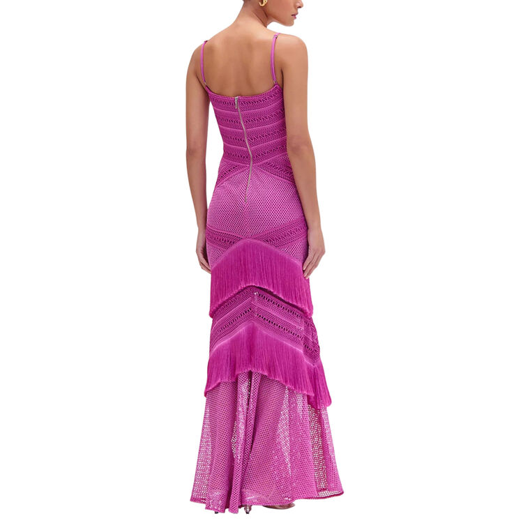 Sleeveless Fringe Maxi Dress image number null