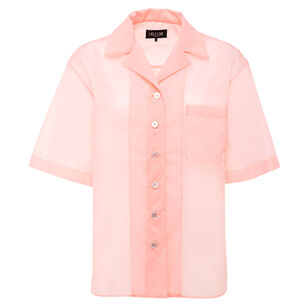 Button Front Short Sleeve Bowling Shirt